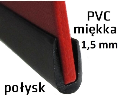 Uszczelka osłona krawędziowa rantowa listwa czarna PVC (PCV) 1,5mm