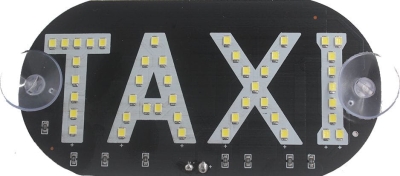 Taxi Ledowy Napis Lampa Czerwona Tabliczka Diody