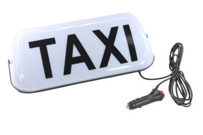 Lampa TAXI kogut magnes 35cm biała szpakówka LED + wtyczka + kabel 2m