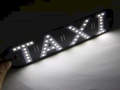 Taxi Ledowy Napis Lampa Biała Tabliczka LED USB przyssawki