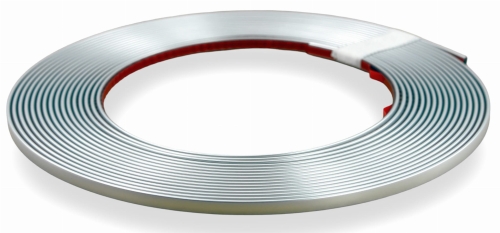 Listwa ozdobna dekoracyjna  samoprzylepna srebrna matowa satynowa satyna chrom 14mm x  5m