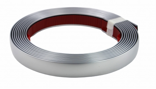 Listwa ozdobna dekoracyjna  samoprzylepna srebrna matowa satynowa satyna chrom 21mm x  5m