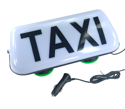Lampa TAXI kogut LED 35cm biała na szklany dach przyssawki próżniowe 75mm