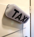 Lampa TAXI kogut LED 35cm biała na szklany dach przyssawki próżniowe 75mm