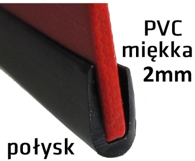 Uszczelka osłona krawędziowa rantowa listwa czarna PVC (PCV) 2mm