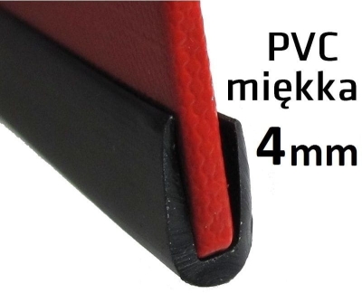 Uszczelka osłona krawędziowa rantowa listwa czarna PVC (PCV) 4mm