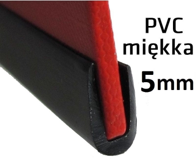 Uszczelka osłona krawędziowa rantowa listwa czarna PVC (PCV) 5mm
